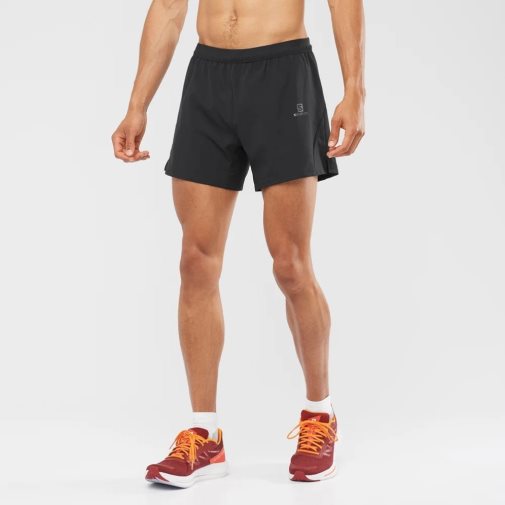 Black Salomon Cross 5'' Men's Shorts | PH 43759A